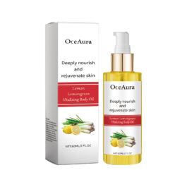"Body Skin Nourishing & Moisturizing Oil with Lemon & Lemongrass"