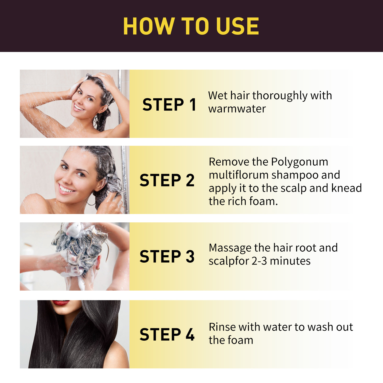 Polygonum Multiflorum Black Repair Soft Shampoo – Moisturizing & Nourishing for Healthy Hair - Image 9