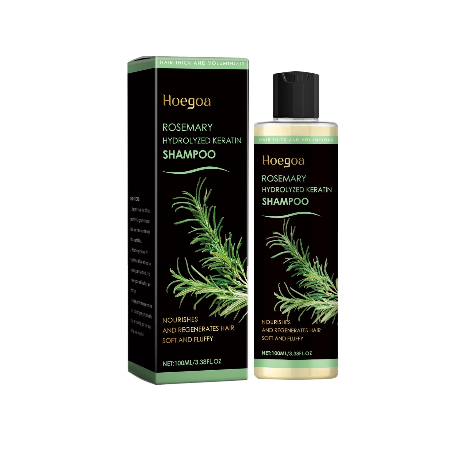 Rosemary Hydrolyzed Keratin Shampoo with Rosemary Extract, Keratin, and Vitamins for Healthy Hair