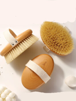Bristle Brush Bath Brush - Exfoliate & Massage with Pig Hair & Solid Wood