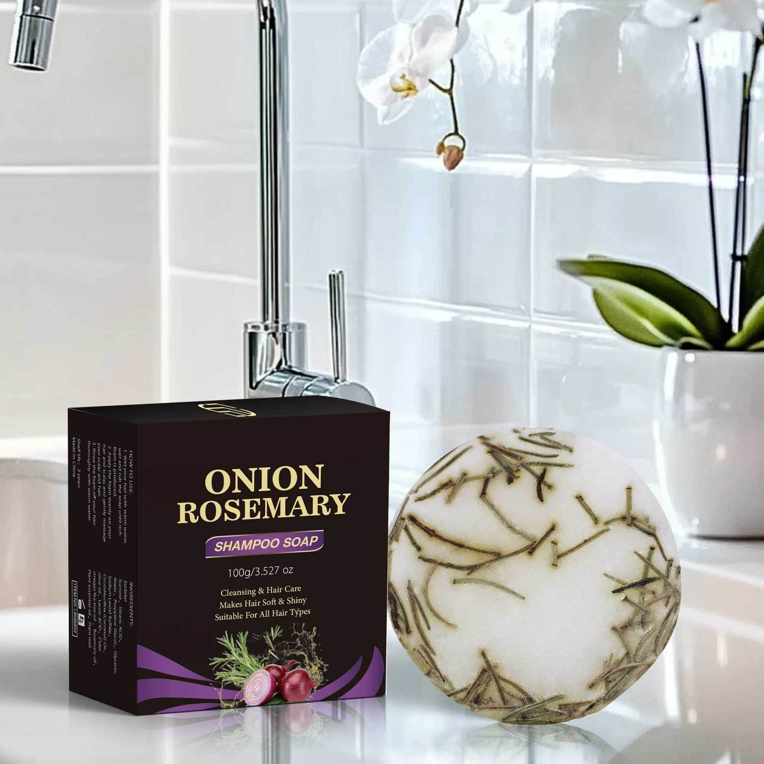 Rosemary Onion Shampoo Soap Universal – For All Hair Types (100g) - Image 2