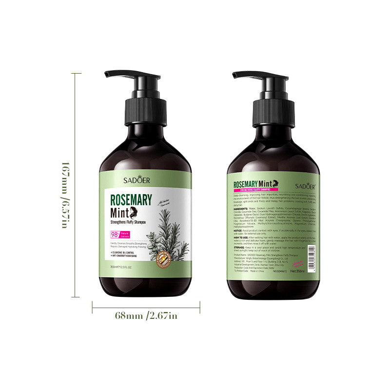 Mint Rosemary Fluffy Shampoo Tough – Moisturizing, Nourishing, and Dandruff Removal (350ml) - Image 5