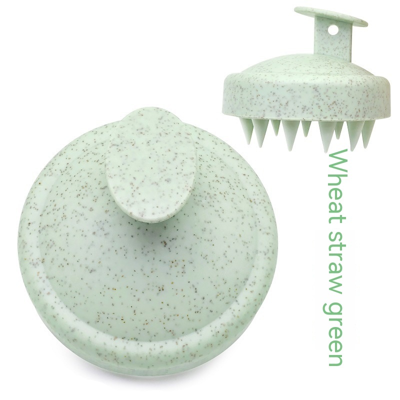 Fashion Massage Soft Rubber Shampoo Brush – ABS Wheat Straw, 4 Colors - Image 2