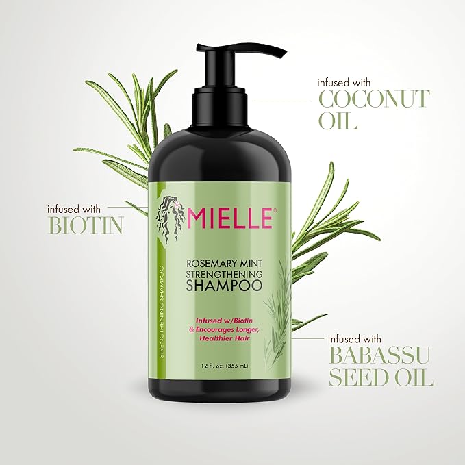 Mielle Organics Rosemary Mint Strengthening Shampoo – Infused with Biotin for Strong, Healthy Hair